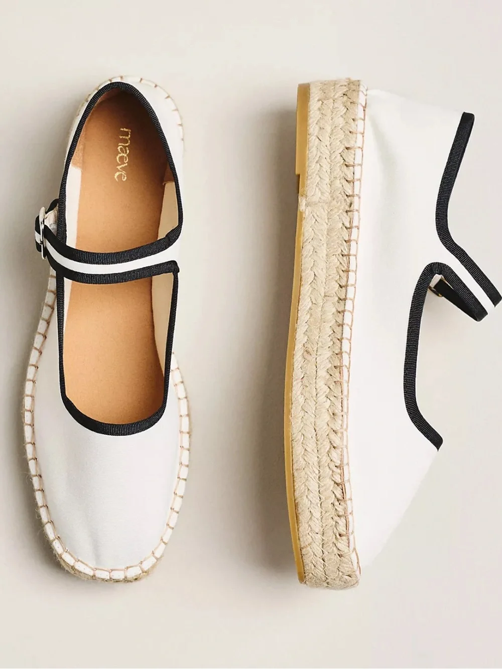 Anthropologie Maeve Canvas Mary Jane Espadrilles | 40 NWOT